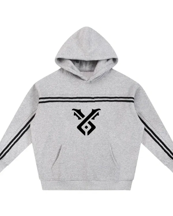 Sun Fade Contrast Tape  Hoodie - gray