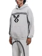 Sun Fade Contrast Tape  Hoodie - gray