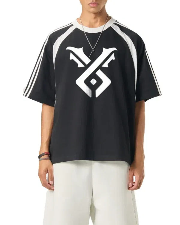 Contrast Stripes T-shirt - black